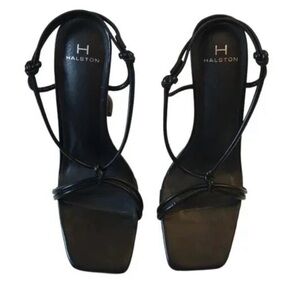 Halston Heritage Elegant Black Strappy Heels